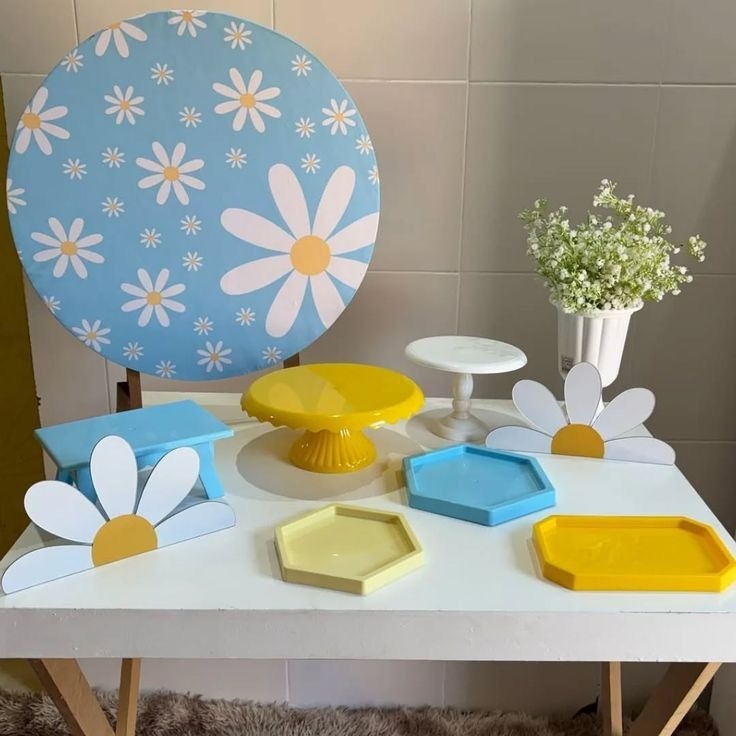Mini Kit de Mesa Margarida Rosa - Sandy Festy