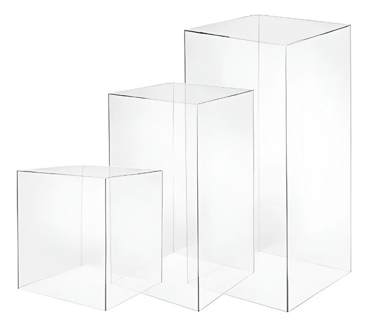 Trio Cubo Acrílico  - Fabricando Festa Por RFProvençais