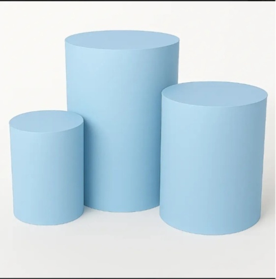 Trio Cilindros Com Capas Azul - Fabricando Festa Por RFProvençais