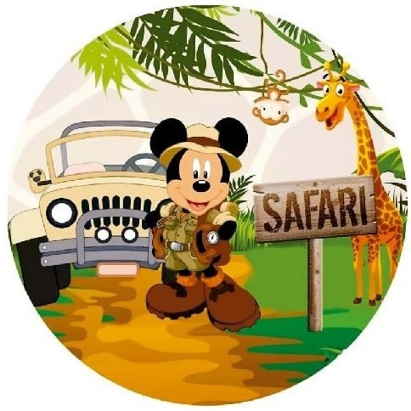 Mickey Safari Redondo - Fabricando Festa Por RFProvençais
