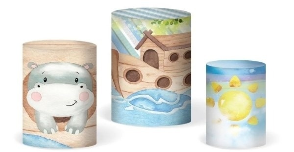 Arca de Noé Trio Cilindros - Fabricando Festa Por RFProvençais