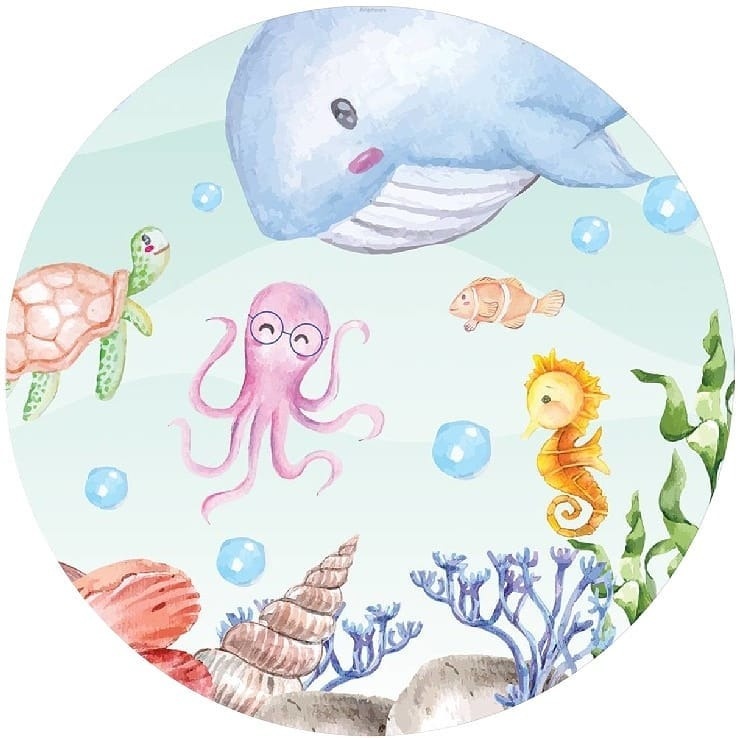 Fundo Do Mar Aquarelado Neutro 1.50M  - Fabricando Festa Por RFProvençais