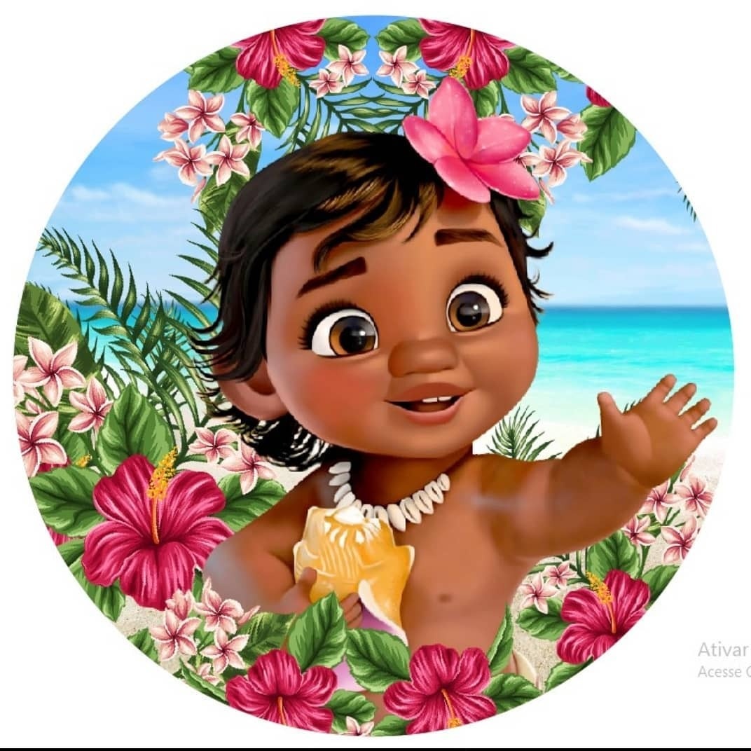 Moana Baby 1 Redondo  - Fabricando Festa Por RFProvençais