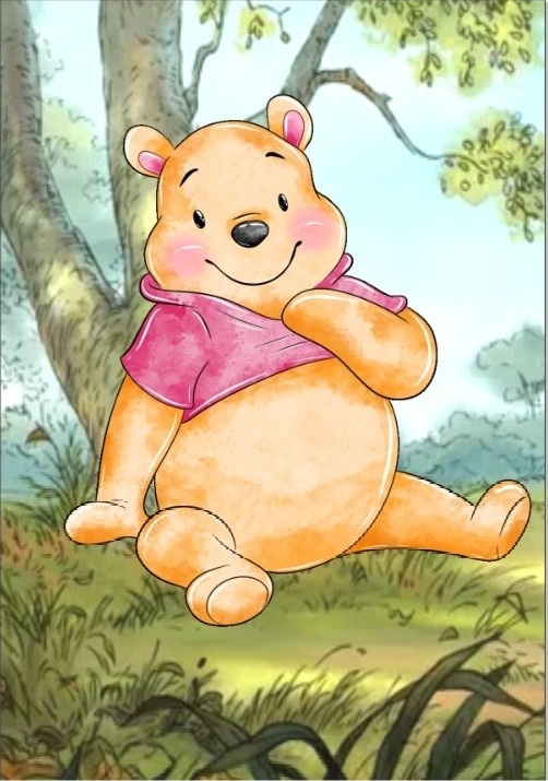 Urso Pooh Aquarelado  - Fabricando Festa Por RFProvençais