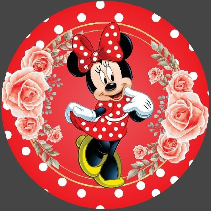 Minnie Vermelha (Fundo Vermelho E Póa Branco) - Fabricando Festa Por RFProvençais
