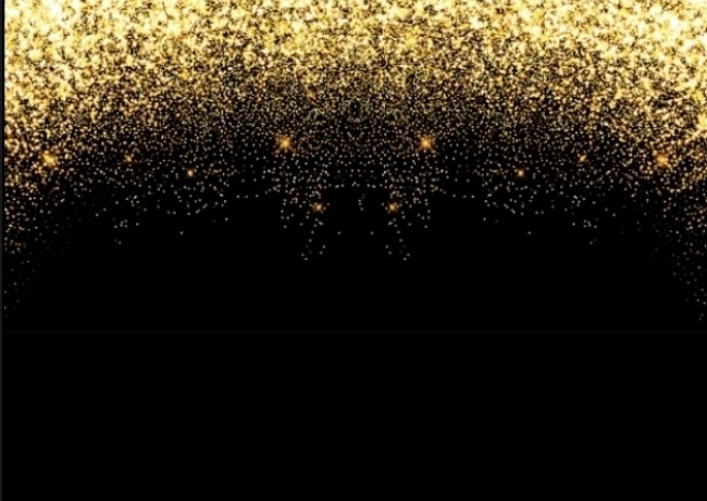 Painel Glitter Preto Com Dourado  - Fabricando Festa Por RFProvençais