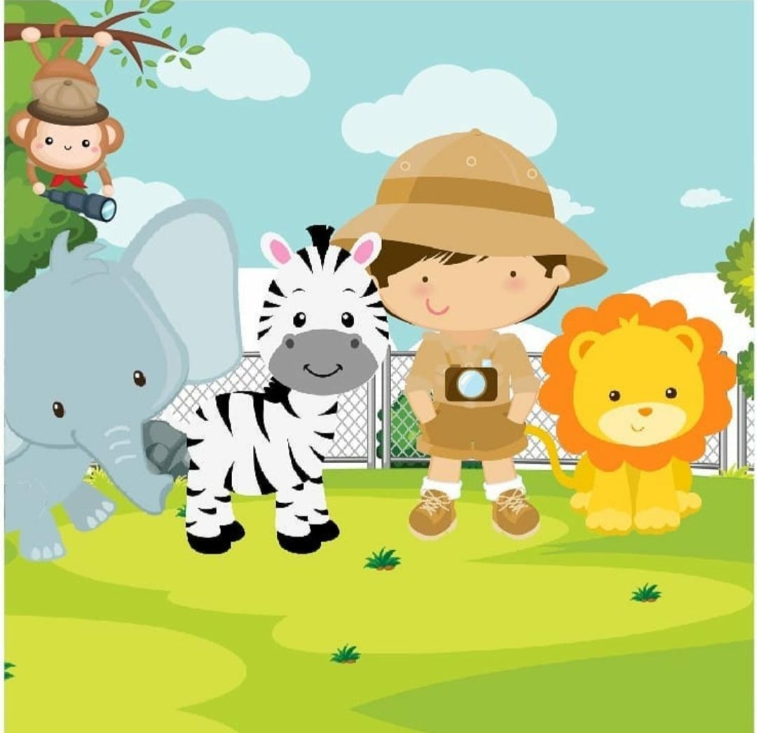 Painel Safari Baby (4) 3M X3M - Fabricando Festa Por RFProvençais