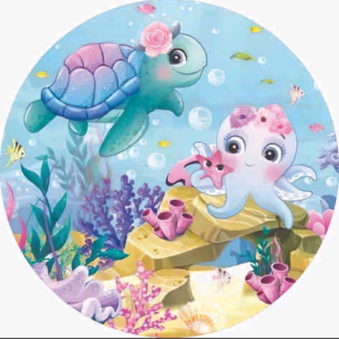 Fundo Do Mar Aquarelado Menina 1.50M - Fabricando Festa Por RFProvençais