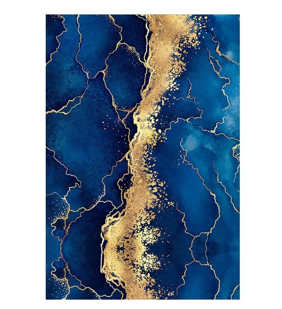 Azul Com Dourado Marmorizado  - Fabricando Festa Por RFProvençais