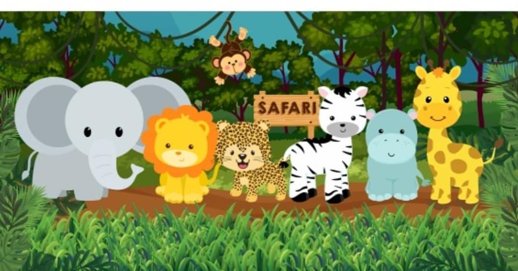 Painel Safari Baby (3) - Fabricando Festa Por RFProvençais