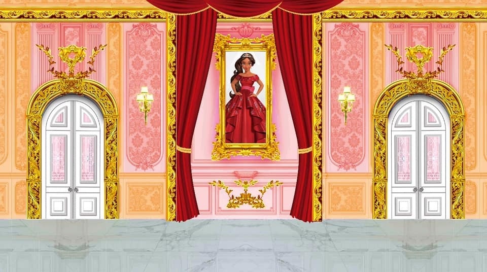 Castelo Rosa Janelas Cortina Vermelha ( Personagem Sai) - Fabricando Festa Por RFProvençais