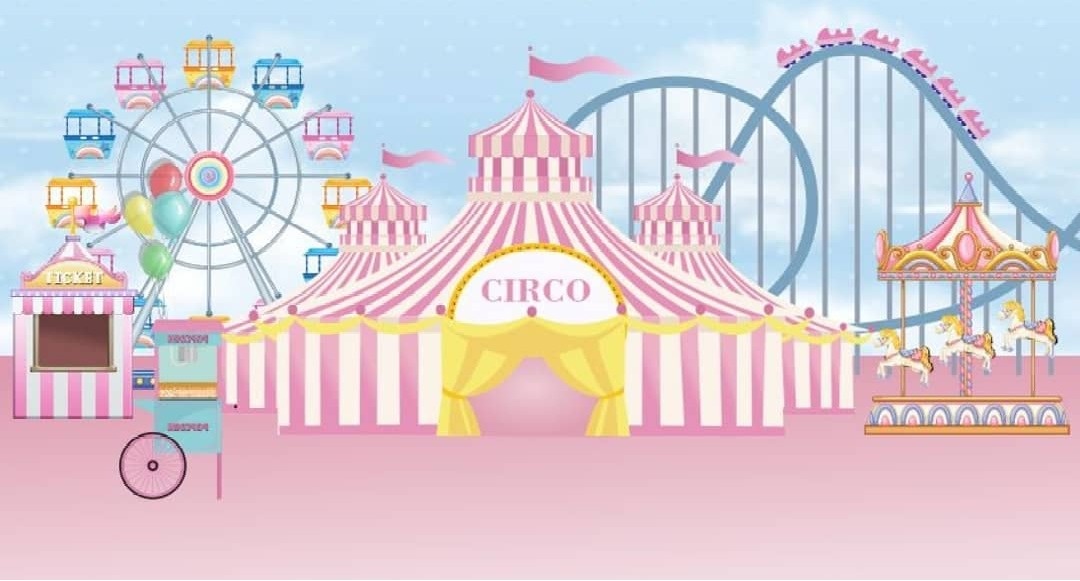 Circo Rosa Candy 5M   - Fabricando Festa Por RFProvençais