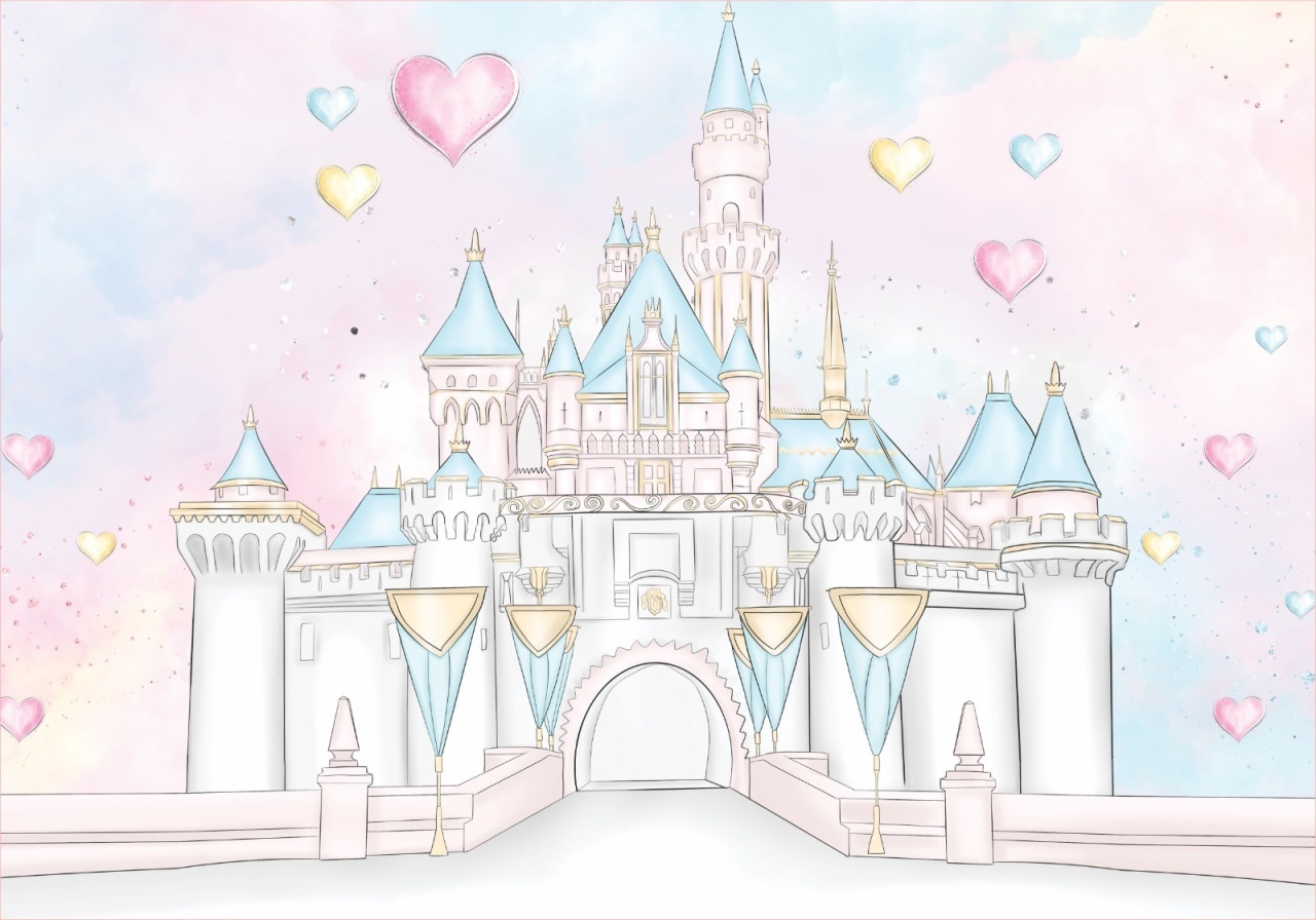 Castelo Disney Aquarelado - Fabricando Festa Por RFProvençais