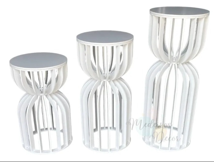 Mesa Ampulheta Trio - Fabricando Festa Por RFProvençais