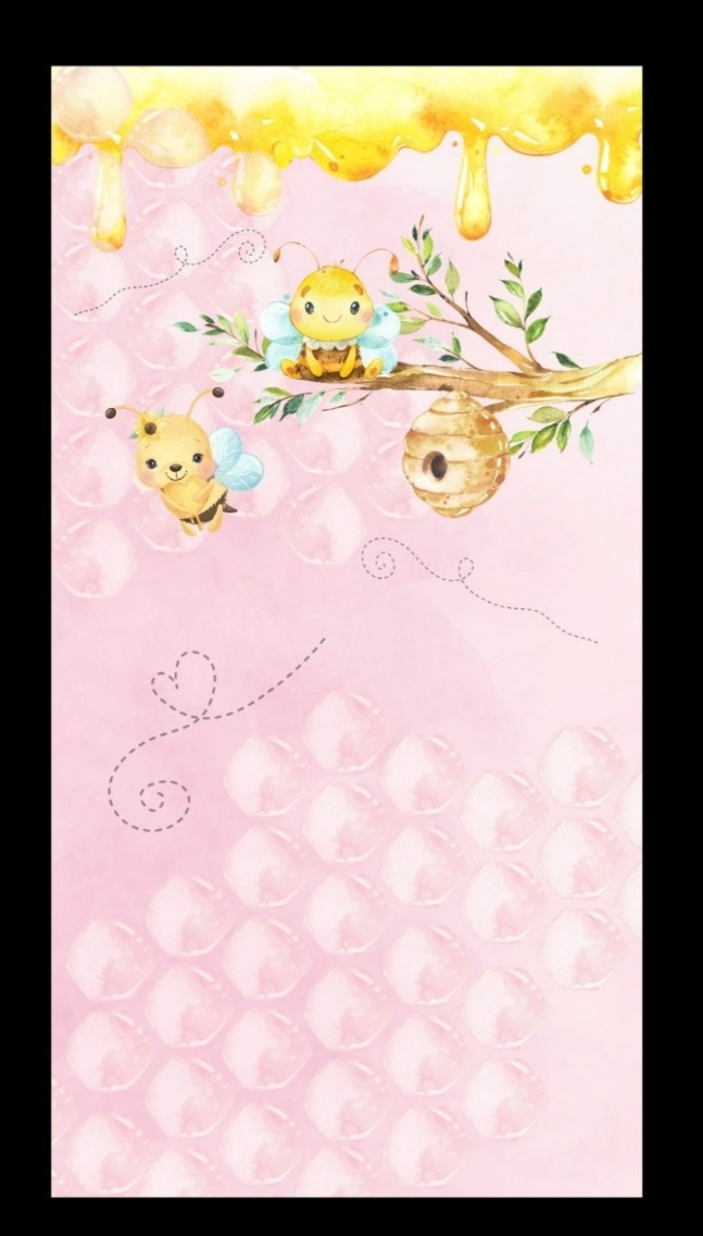 Abelhinha Fundo Rosa  - Fabricando Festa Por RFProvençais