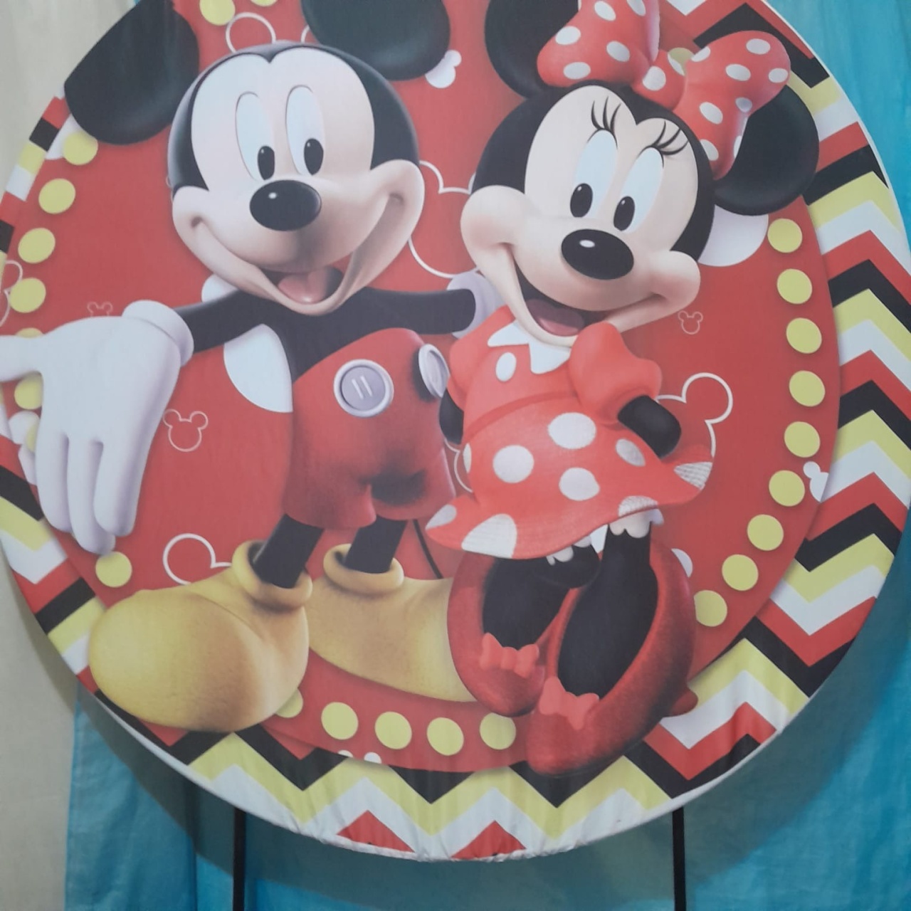 Mickey E Minnie Fundo Chevron - Fabricando Festa Por RFProvençais