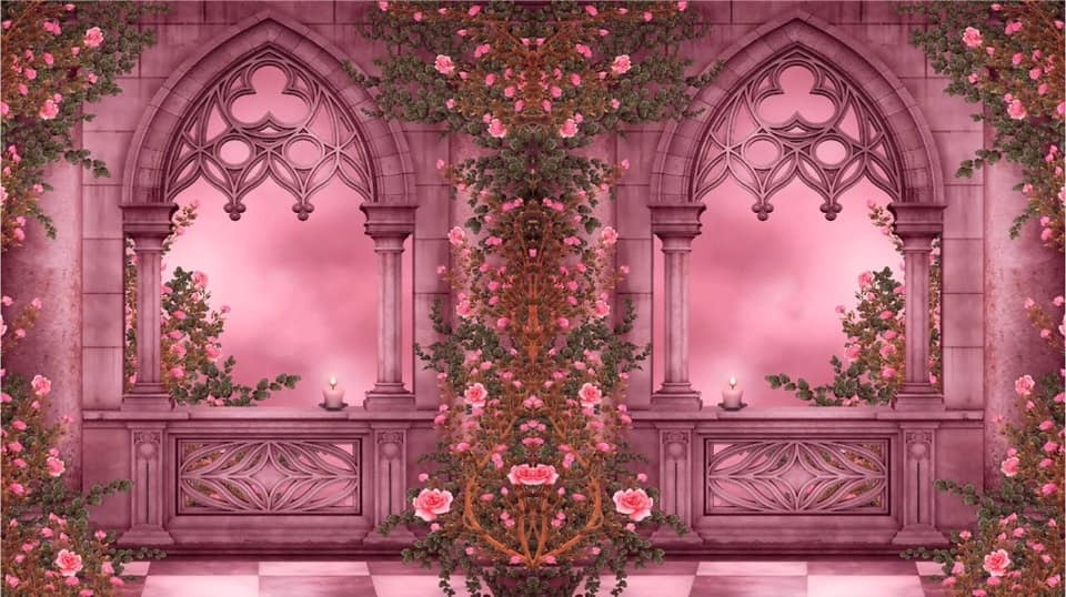Castelo Varanda O Flores Rosa - Fabricando Festa Por RFProvençais