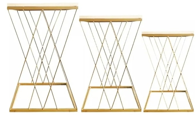 Trio Mesa de Ferro Treliça  - Fabricando Festa Por RFProvençais