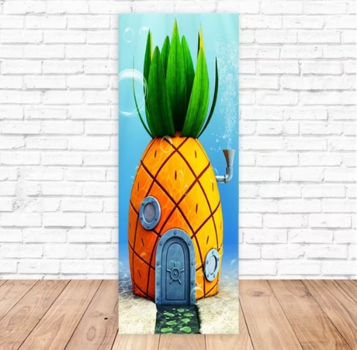 Painel Bob Esponja Casa - Fabricando Festa Por RFProvençais