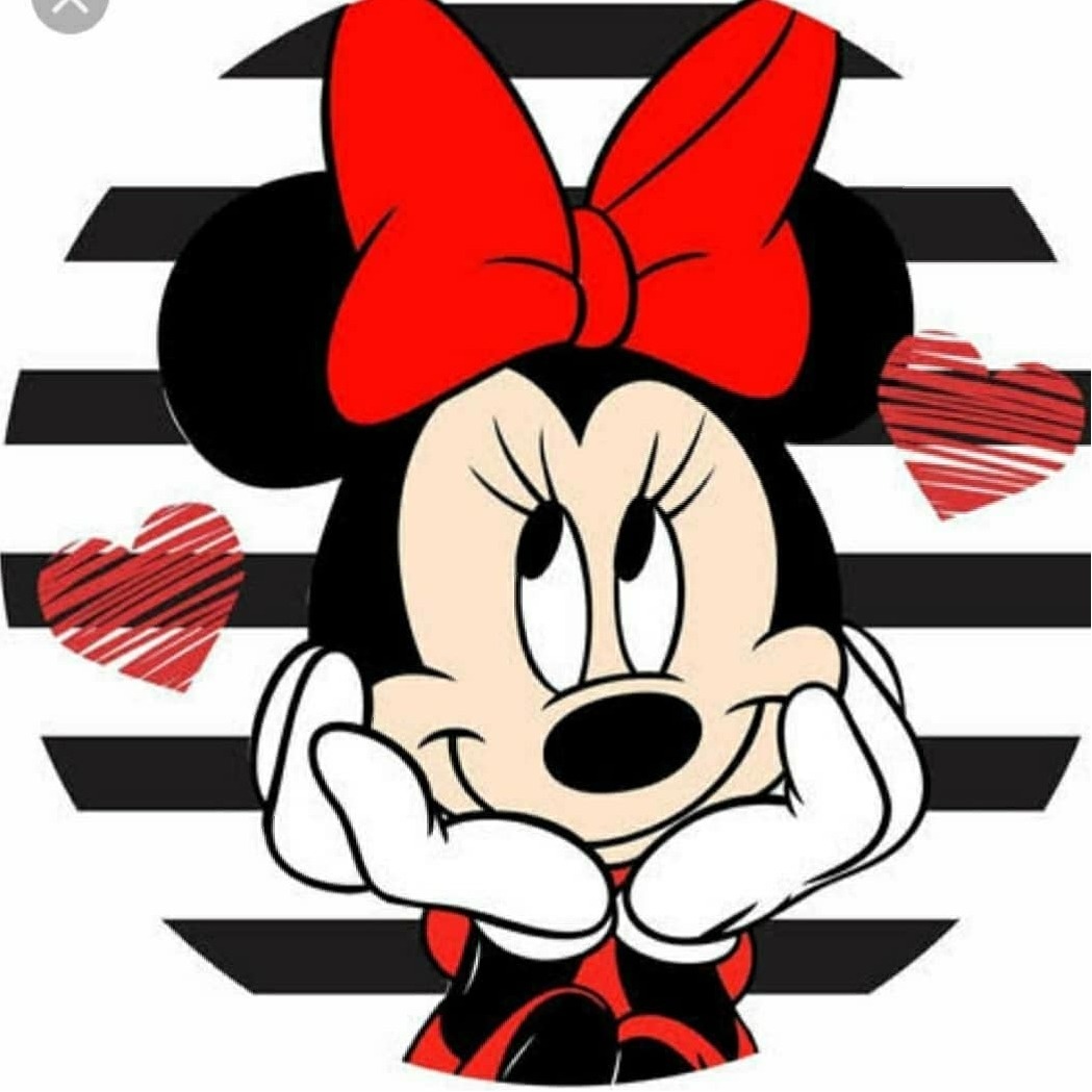 Minnie Fundo Branco E Preto Redondo - Fabricando Festa Por RFProvençais
