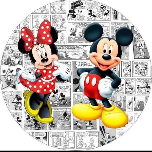Mickey  E Minnie Preto E Branco Quadrinhos - Fabricando Festa Por RFProvençais