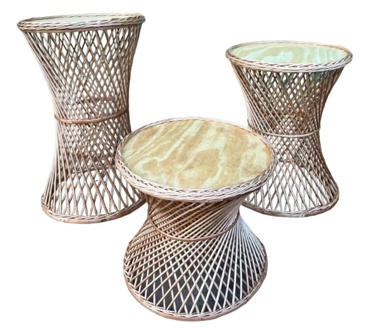 Trio Mesa Vime Modelo Cálice  - Fabricando Festa Por RFProvençais