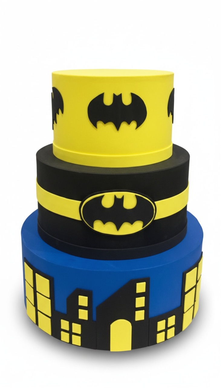 Bolo Fake - Batman - 3 Andares - ARCO FEST - PEGUE E MONTE & DECORAÇÕES