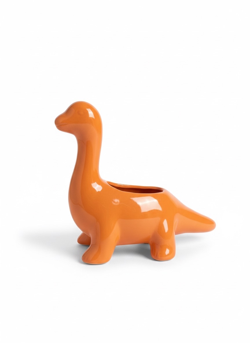 Vaso Decorativo Brontossauro Laranja - Dinobaby - ARCO FEST - PEGUE E MONTE & DECORAÇÕES