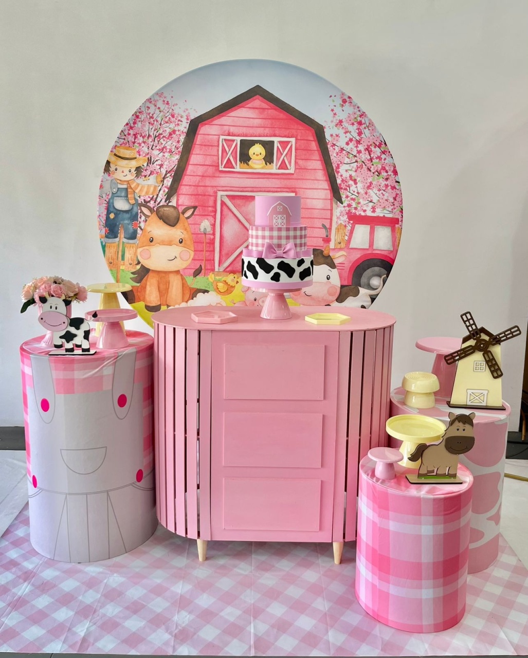 Kit Pegue E Monte  - Fazendinha Rosa  - Kit Encanta M2 - ARCO FEST - PEGUE E MONTE & DECORAÇÕES
