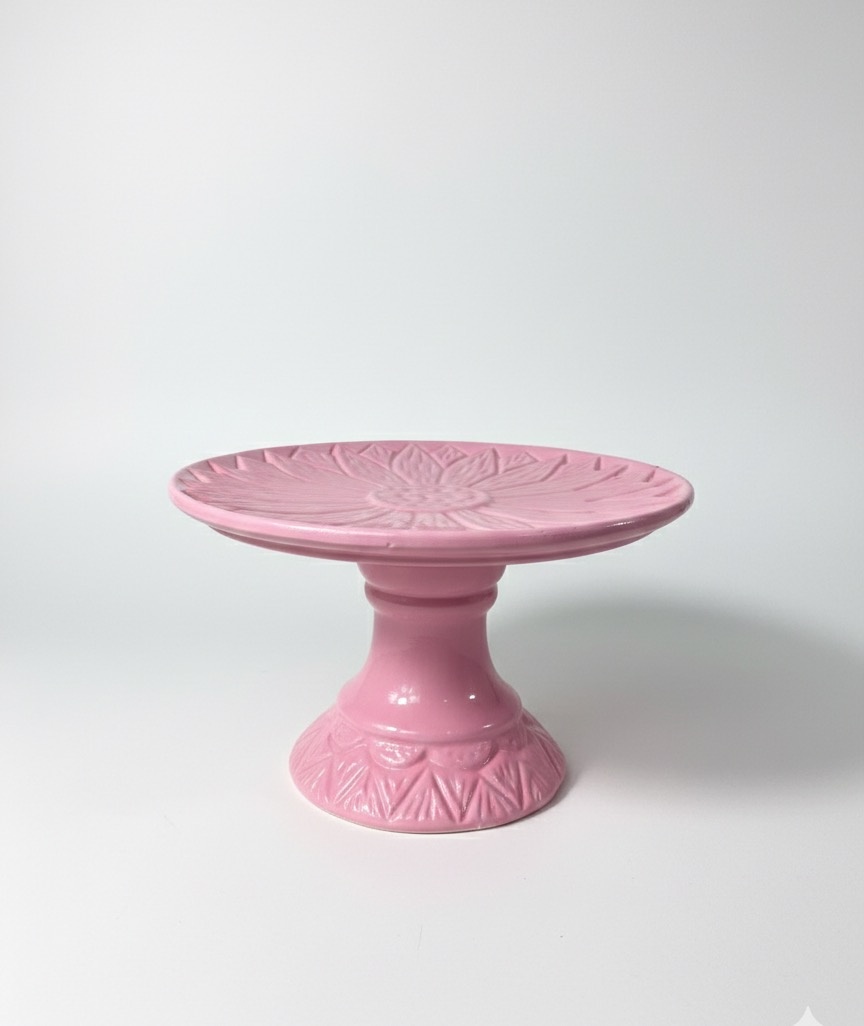Bandeja Girassóis Cerâmica - Rosa Bebê - ARCO FEST - PEGUE E MONTE & DECORAÇÕES
