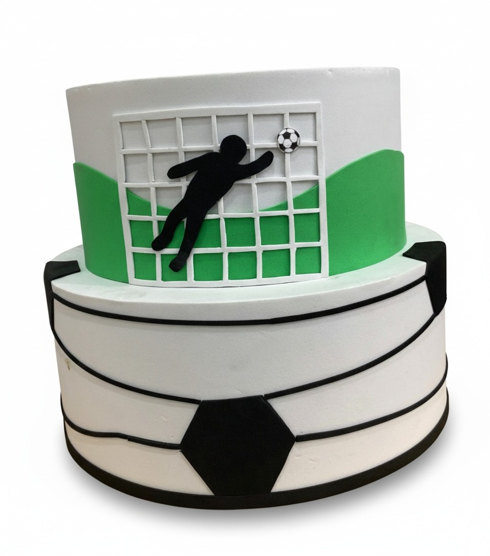 Bolo Fake - Futebol - 2 Andares - ARCO FEST - PEGUE E MONTE & DECORAÇÕES