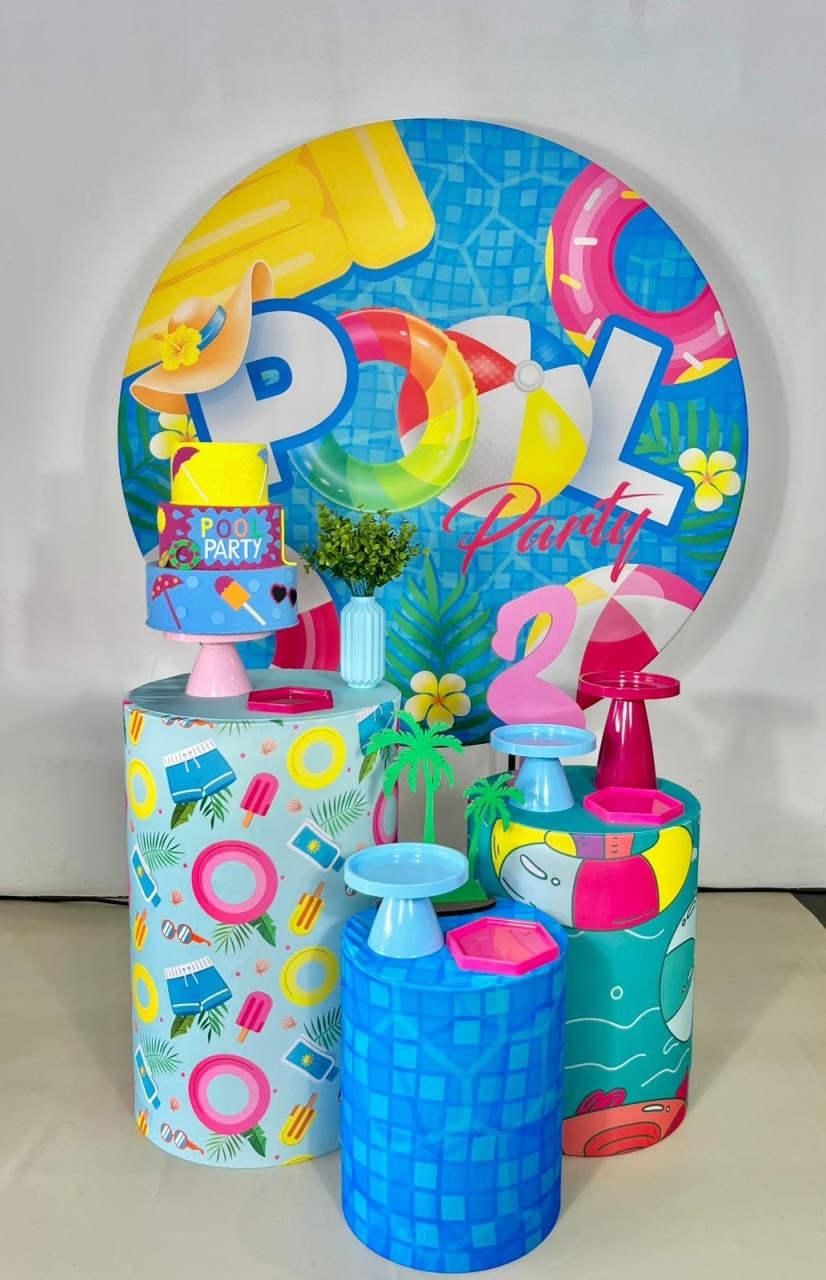 Kit Pegue E Monte - Pool Party - Linha Alegra - ARCO FEST - PEGUE E MONTE & DECORAÇÕES