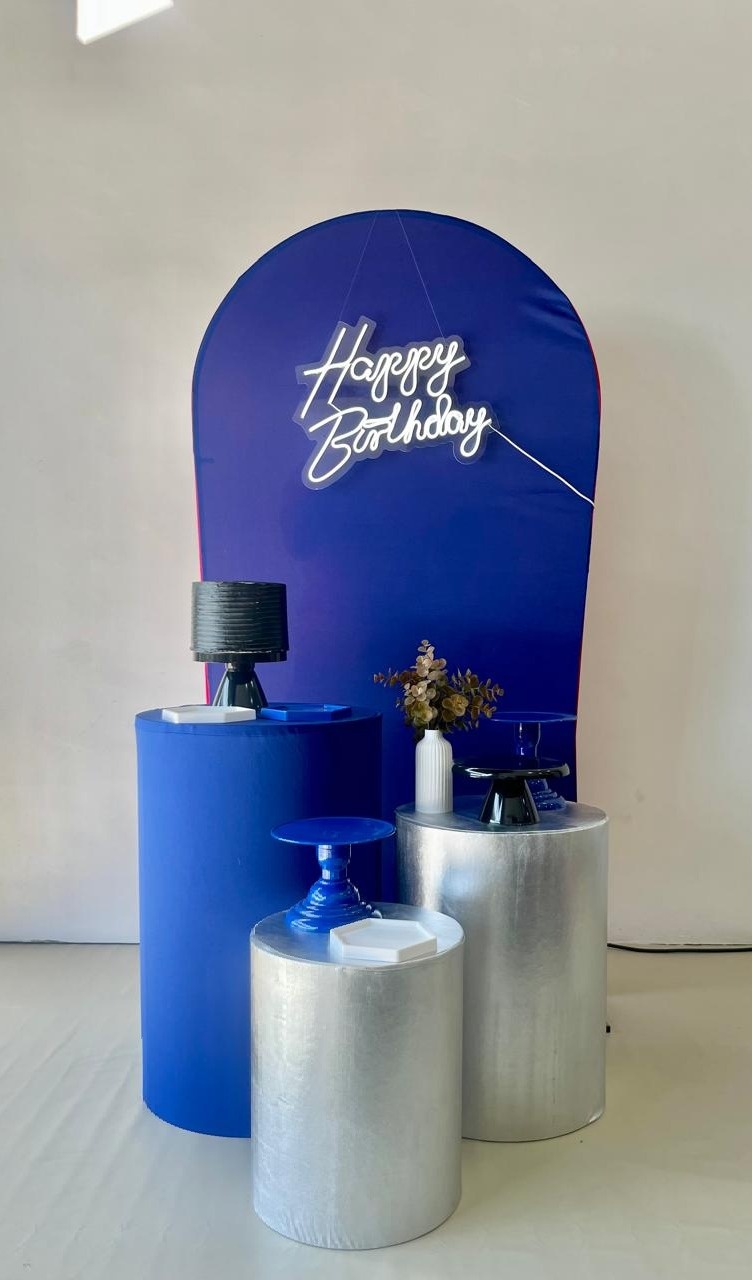Kit Pegue E Monte - Clássico Azul Bic E Prata - Linha Alegra  - ARCO FEST - PEGUE E MONTE & DECORAÇÕES