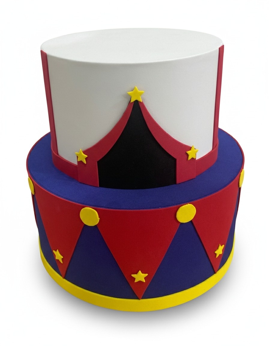 Bolo Fake  - Circo - 2 Andares  - ARCO FEST - PEGUE E MONTE & DECORAÇÕES