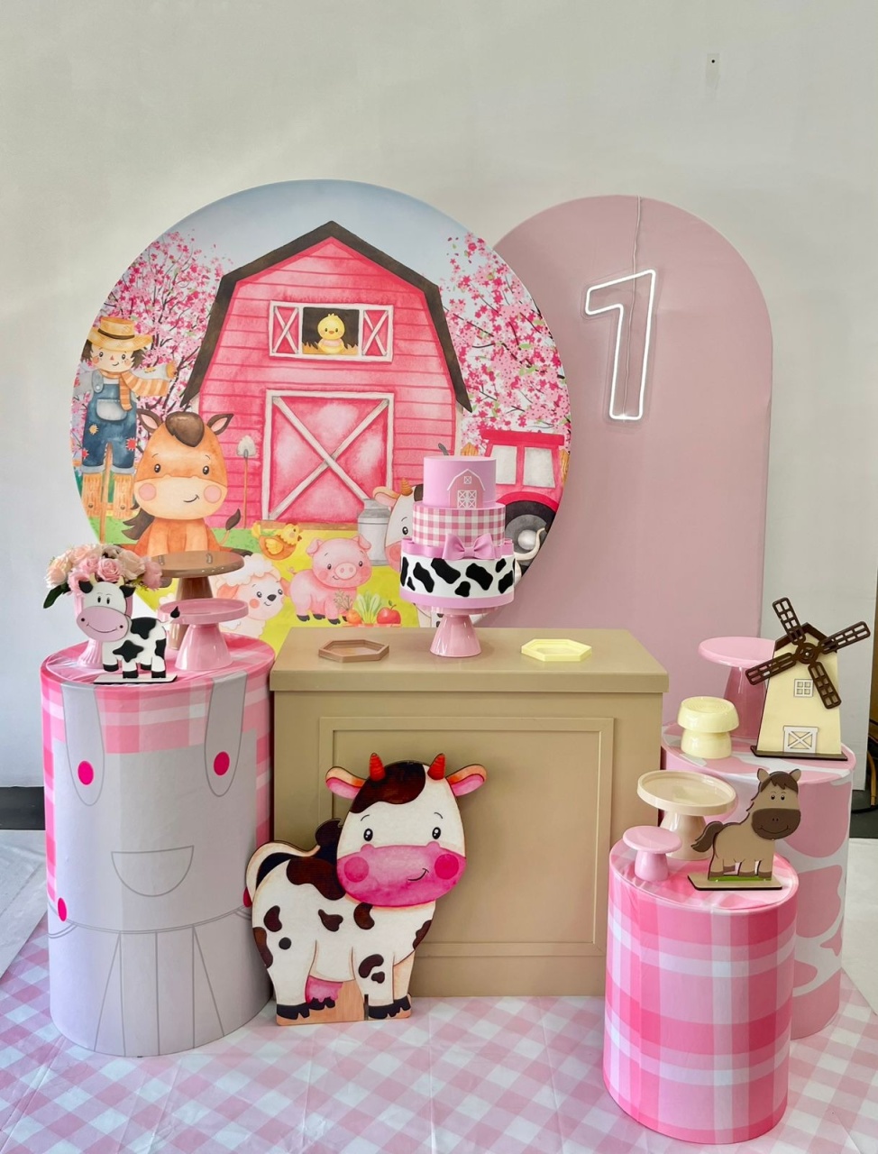 Kit Pegue E Monte  - Fazendinha Rosa  - Kit Brilha M1 - ARCO FEST - PEGUE E MONTE & DECORAÇÕES