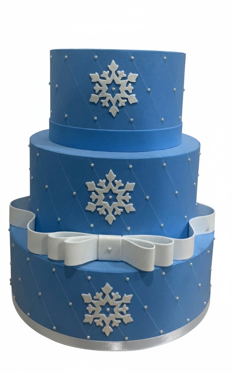 Bolo Fake - Frozen - 3 Andares - ARCO FEST - PEGUE E MONTE & DECORAÇÕES