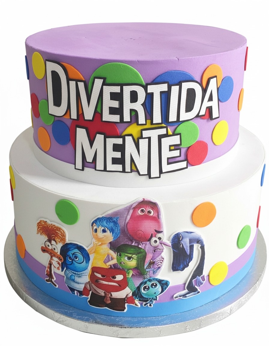 Bolo Fake - Divertidamente - ARCO FEST - PEGUE E MONTE & DECORAÇÕES