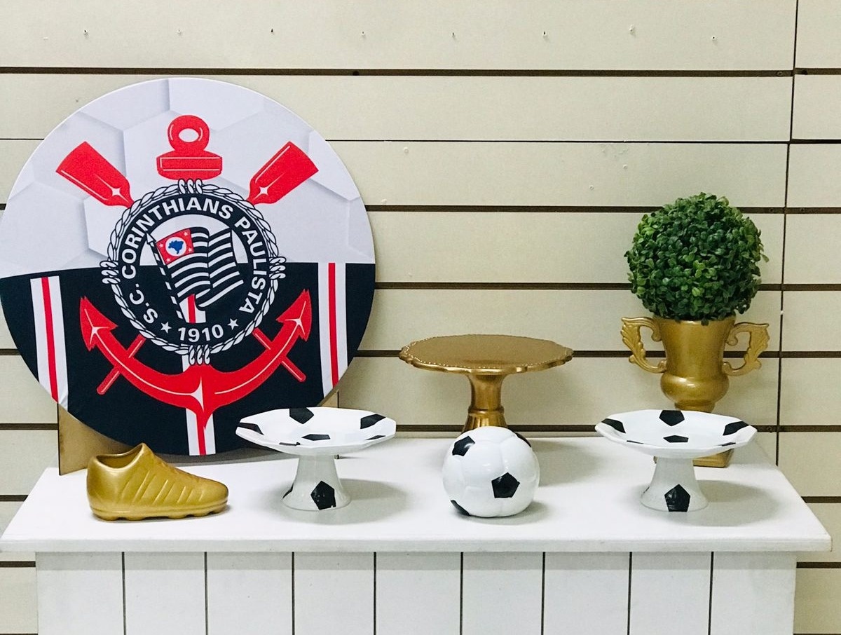 Kit Só Um Bolinho Luxo Corinthians  - Balões de Menina 