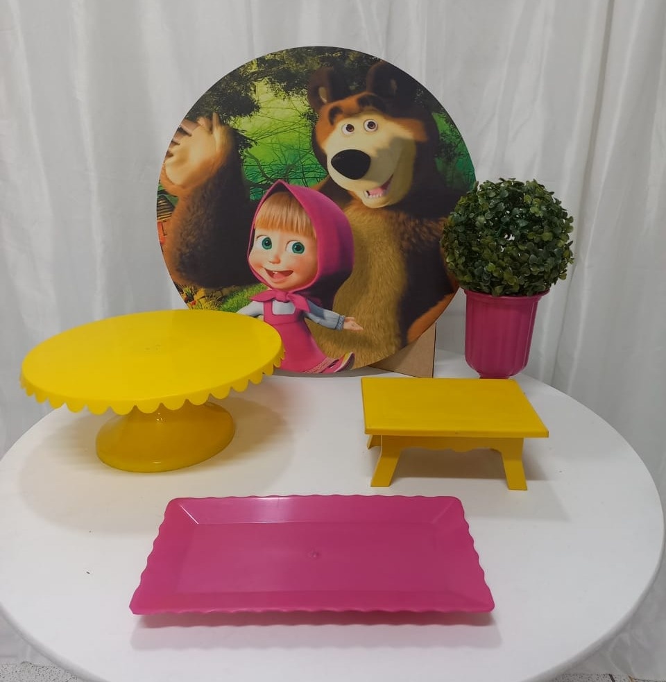 Kit Só Um Bolinho Marsha E Urso  - Balões de Menina 