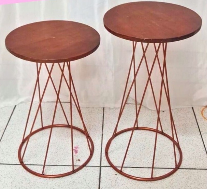 Mesa Aramada Redonda Dupla  - Balões de Menina 