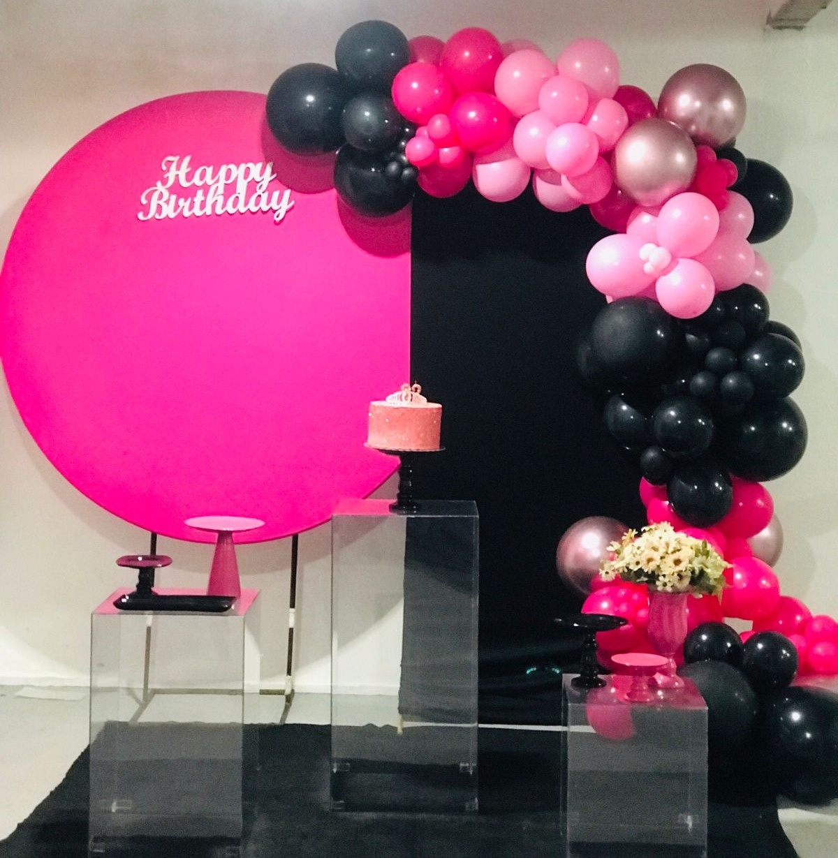 Kit Composição Black/Pink - Balões de Menina 