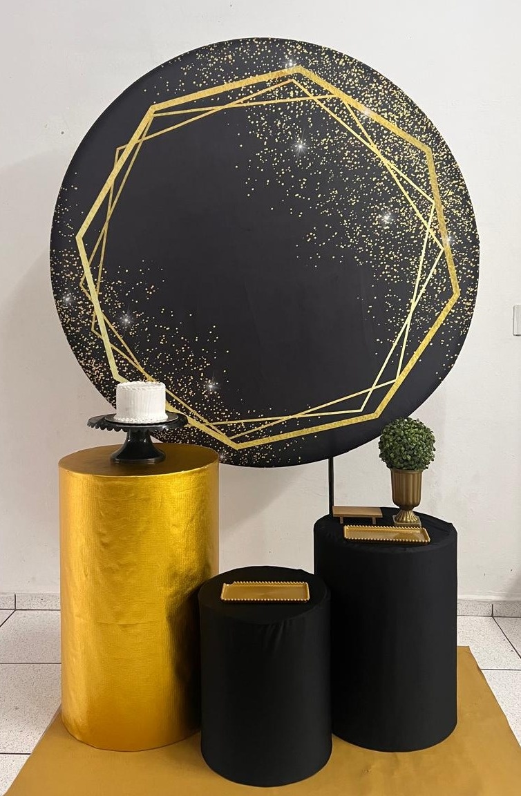 Kit Pegue E Monte Padrão Preto/Dourado - Balões de Menina 