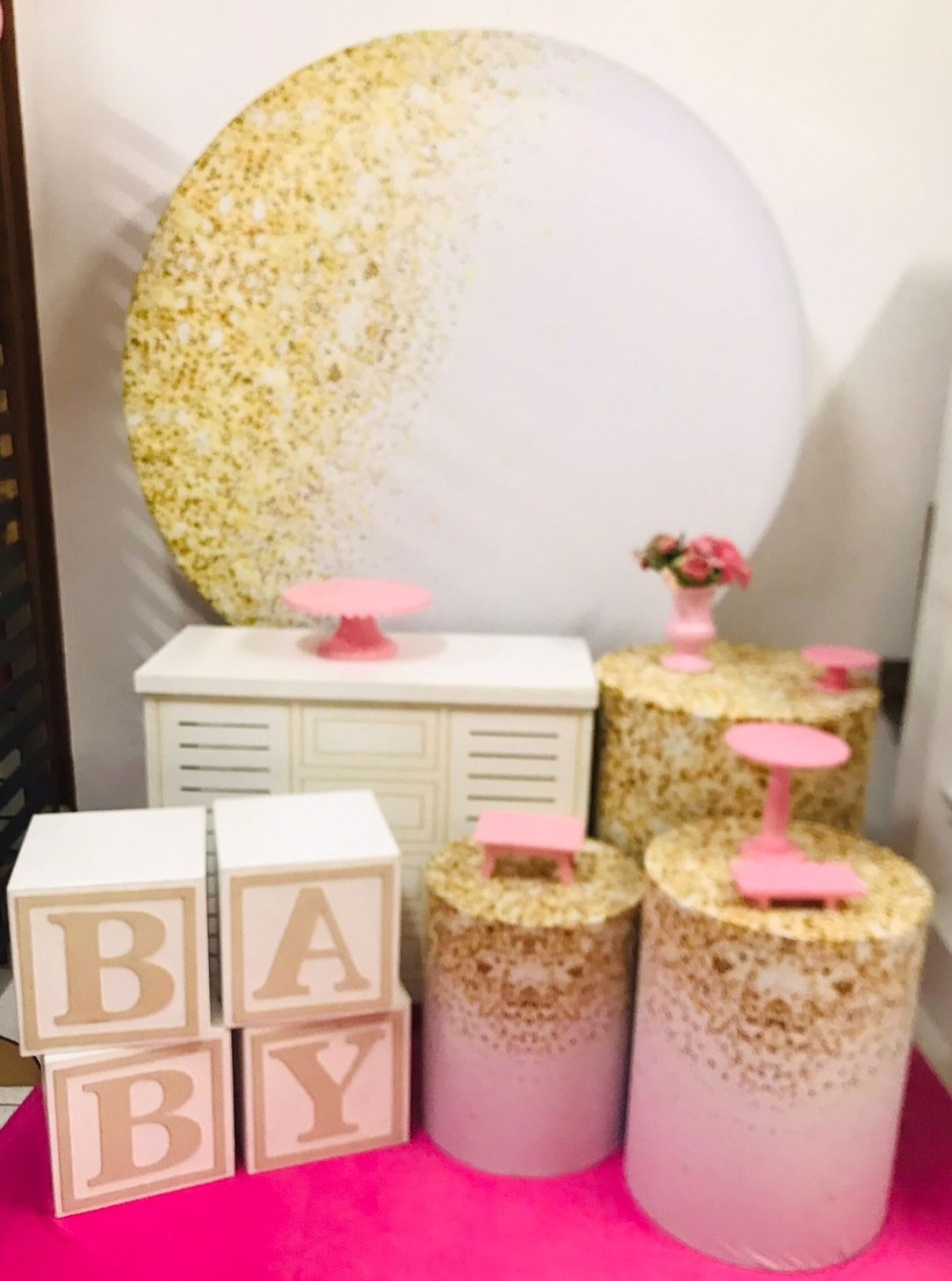 Kit Composição Dourado/Branco - Balões de Menina 