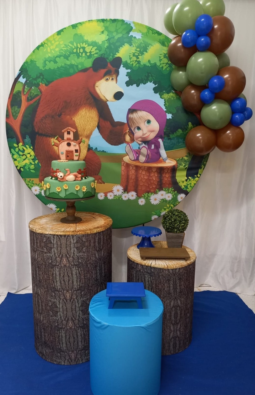 Kit Marsha E Urso Platina  - Balões de Menina 