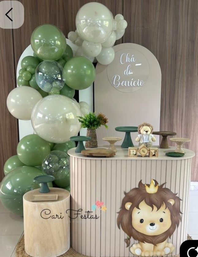 Kit Composição Chá de Bb Leonzinho - Balões de Menina 
