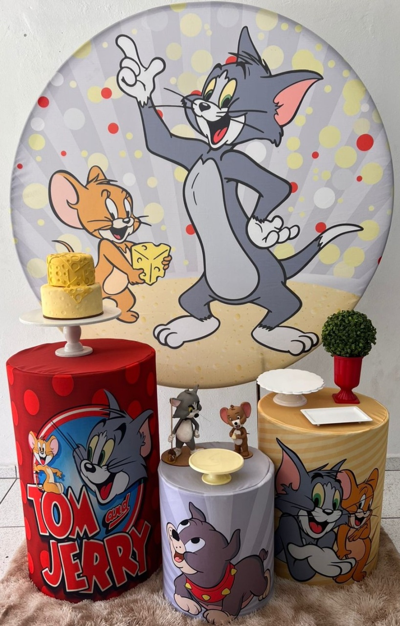 Kit Pegue E Monte Padrão Tom E Jerry - Balões de Menina 