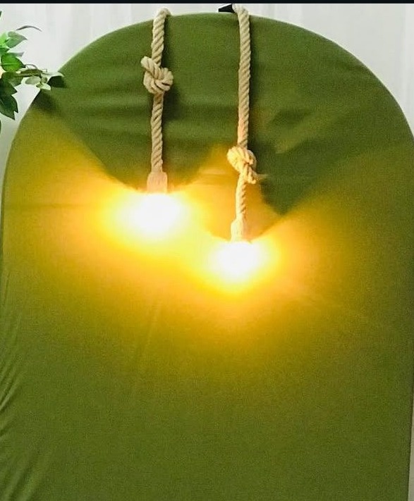Luminária Dupla Sisal - Balões de Menina 