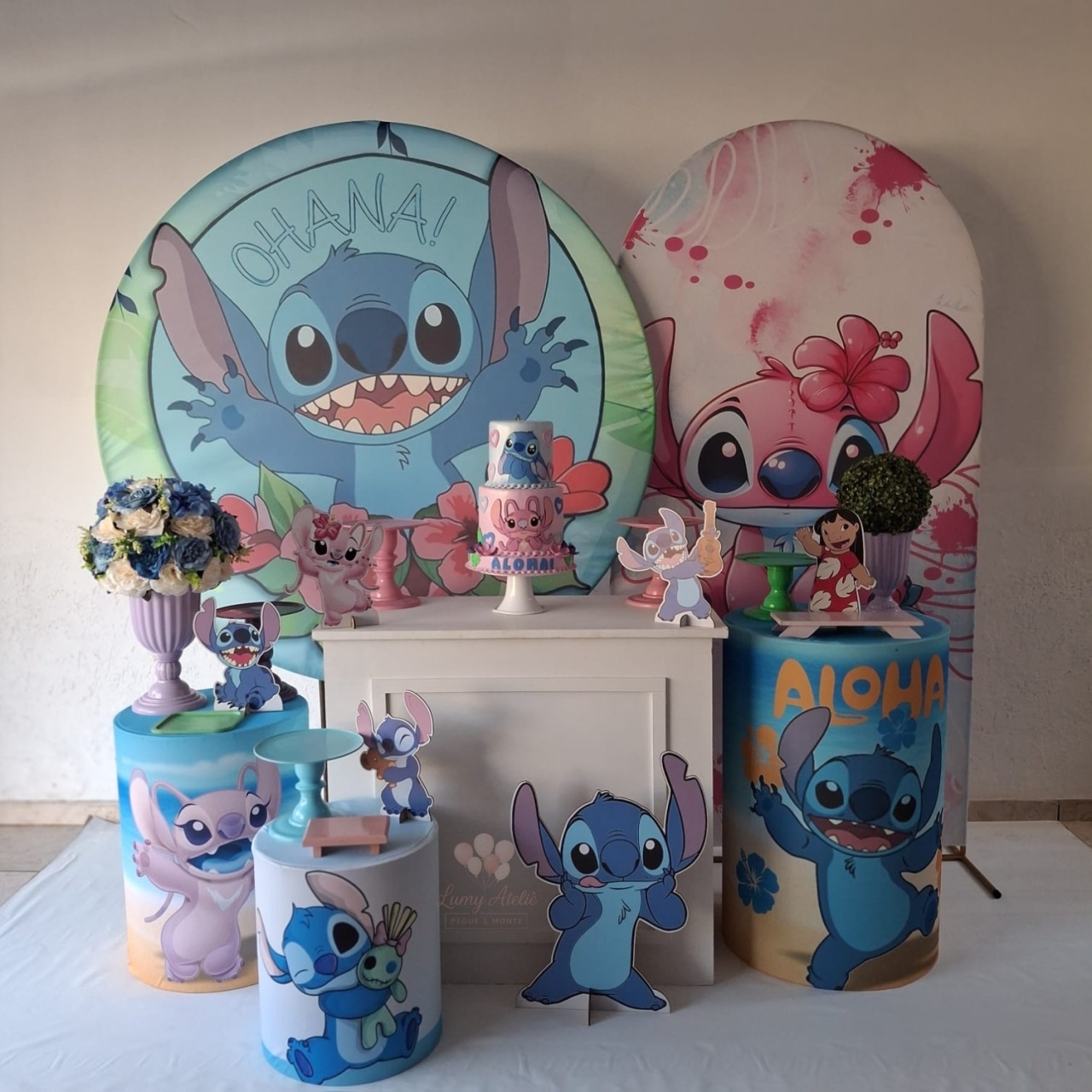 Lilo Stitch Ouro - LumyAtelieDecoacao