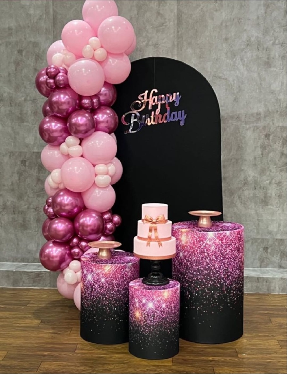 Preto Rosa Com Gliter  - Akitem Festa (Thalita Rissato)