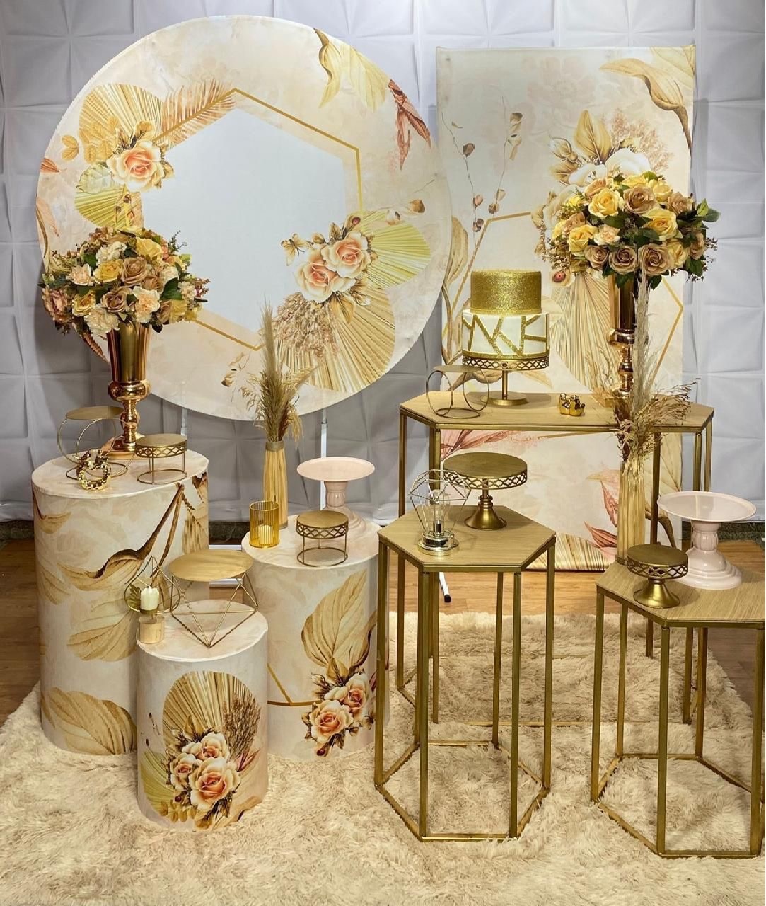 Adulto Kit Floral Dourado Grande - Akitem Festa (Thalita Rissato)